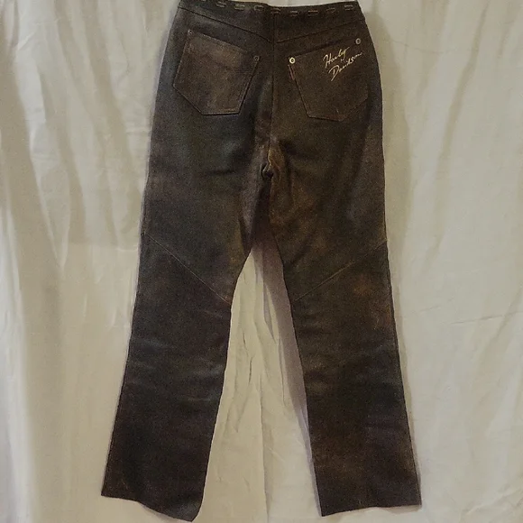 Harley-Davidson Leather Dark Brown Bootcut Pants - Picture 10 of 10